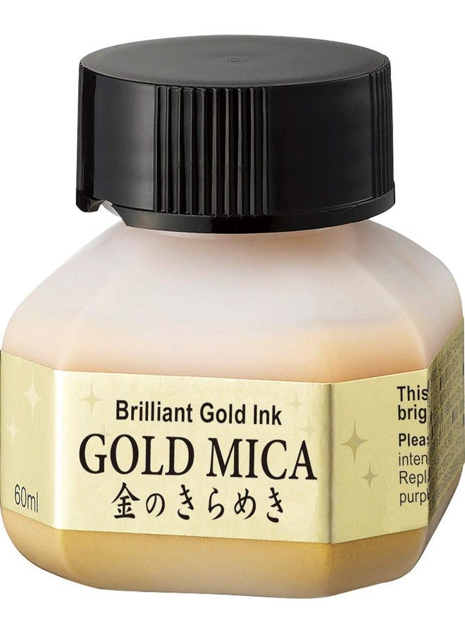 ZIG KURETAKE Drawing & Calligraphy Ink Gold MICA Pack of 1-60ml Bottle - Pigment Ink,Ideal for Illustration, Lettering, Drawing, Writing, outlining on Bright and Dark Colored Papers. - Image 1